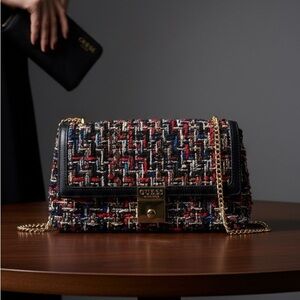 Guess Colorful Tweed Chain Bag